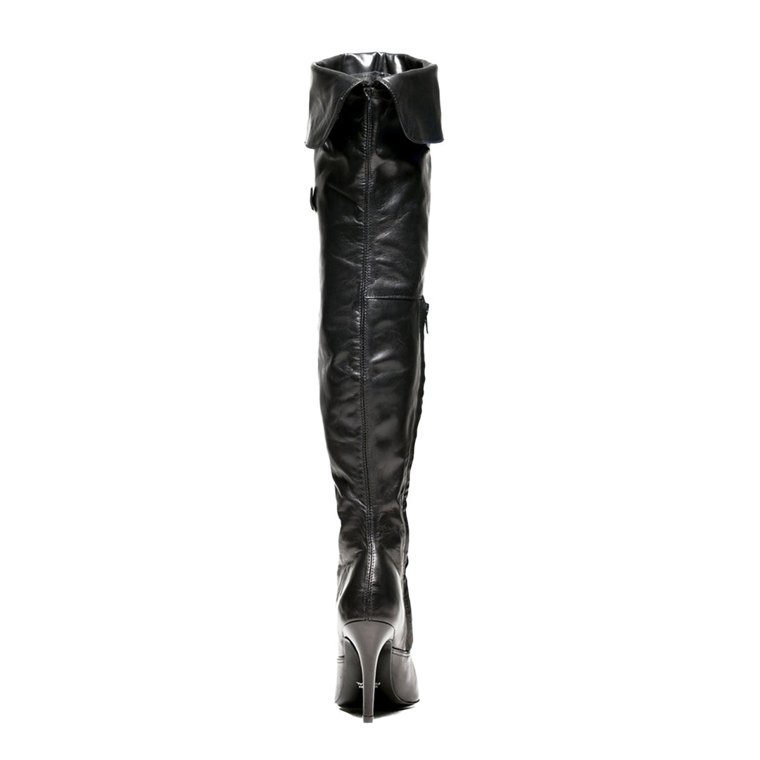 Classic over-the-knee boots flip top (model 111) leather black