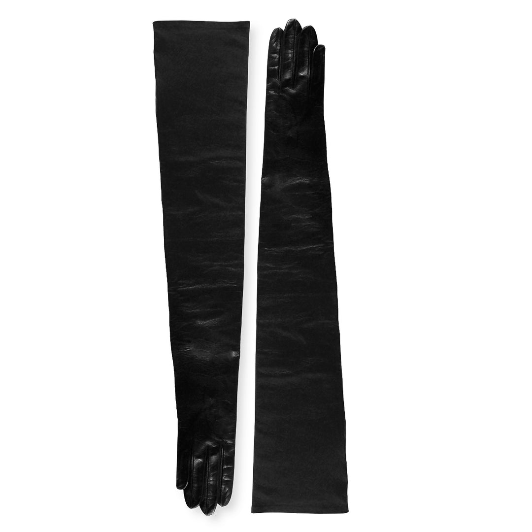 Extra long opera gloves (model 201) leather black