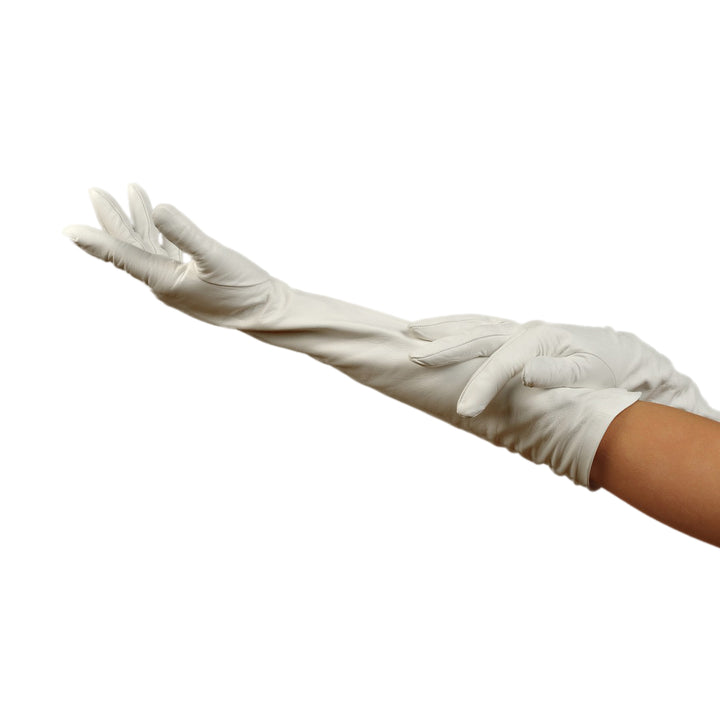 Opera gloves elbow length (model 202) leather white