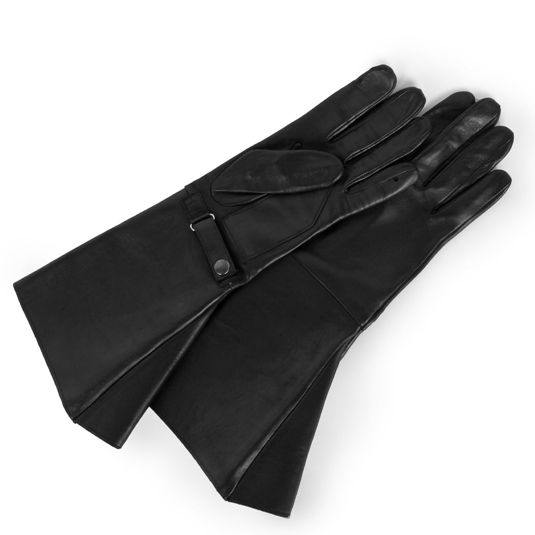 Leather gloves with wide shaft (model 204) leather red