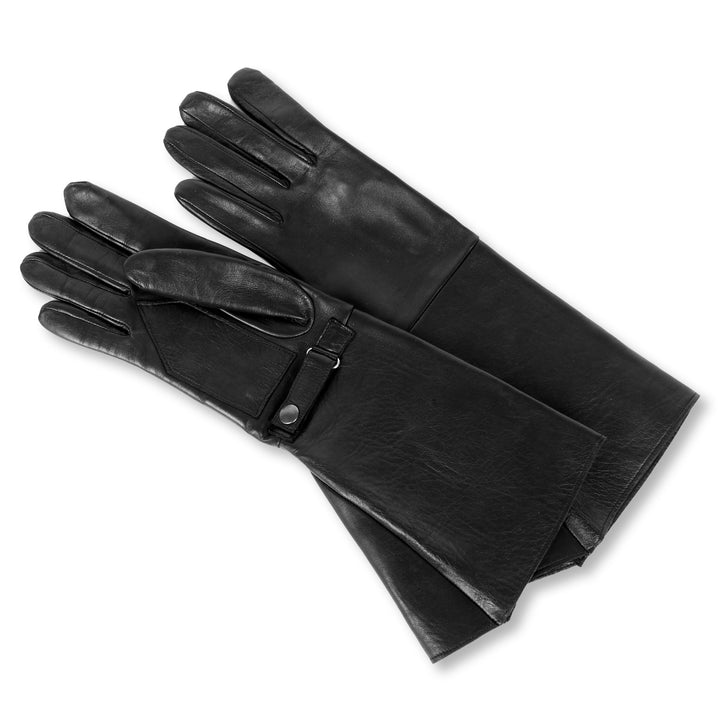 Leather gloves with wide shaft (model 204) leather black