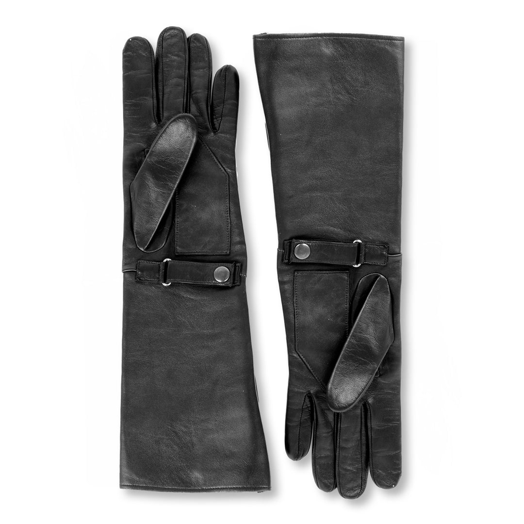 Leather gloves with wide shaft (model 204) leather white