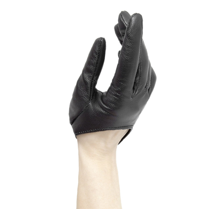 Extrakurze Handschuhe mit Knopf aus Leder (Modell 208) Leder weiß