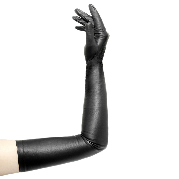 Opera gloves with zipper (model 209) leather white