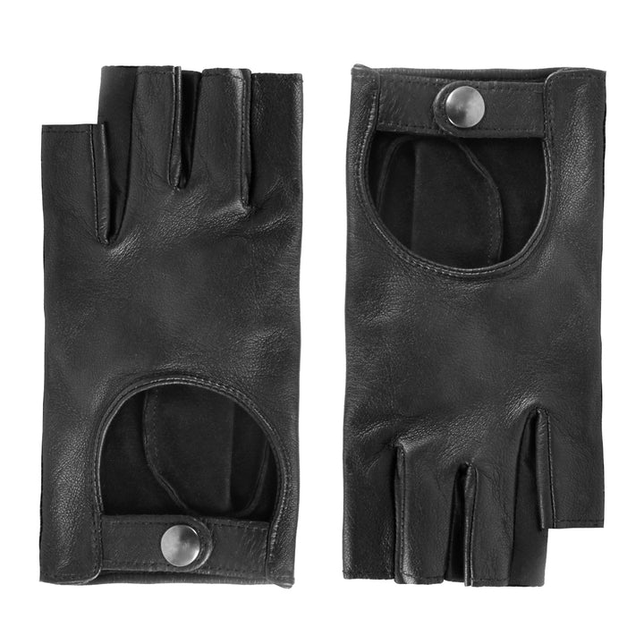 Fingerlose Autofahrer Handschuhe (Modell 222) Leder schwarz