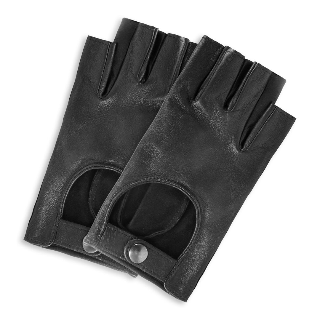 Fingerlose Autofahrer Handschuhe (Modell 222) Leder weiß