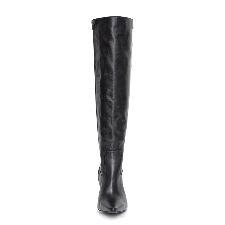 Kniehoher Stiefel mit High Heels (Modell 301) Leder schwarz