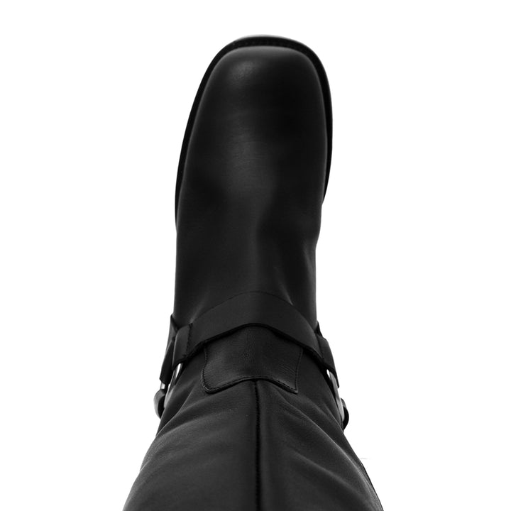 Biker boots knee high men (model 305) leather black