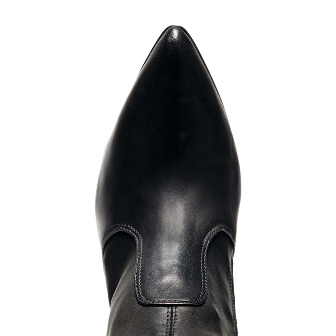 Knee high boots 14 cm heels with platform (model 303) leather camel