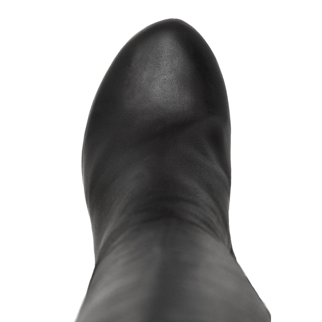 Super long boots with platform (model 318) leather grey