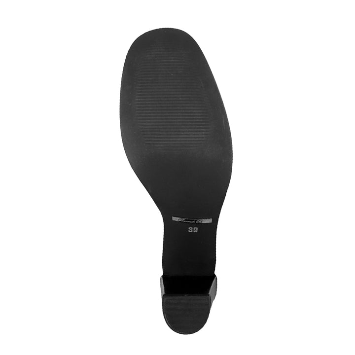 Overknee Stiefel mit kleinem Blockabsatz (Modell 417) Leder schwarz