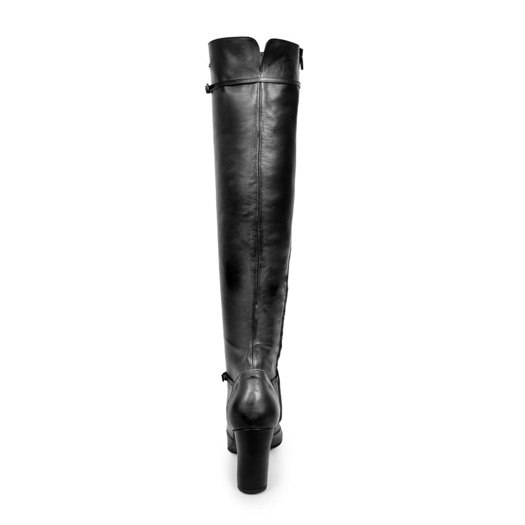 Over-the-knee boots Mary Jane style (model 418) leather ivory