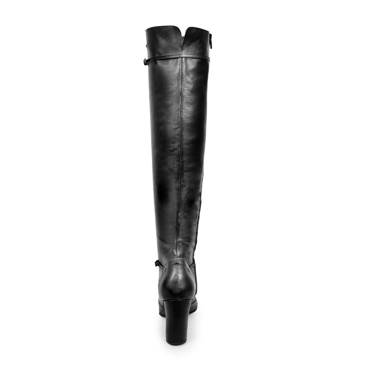 Over-the-knee boots Mary Jane style (model 418) vinyl white