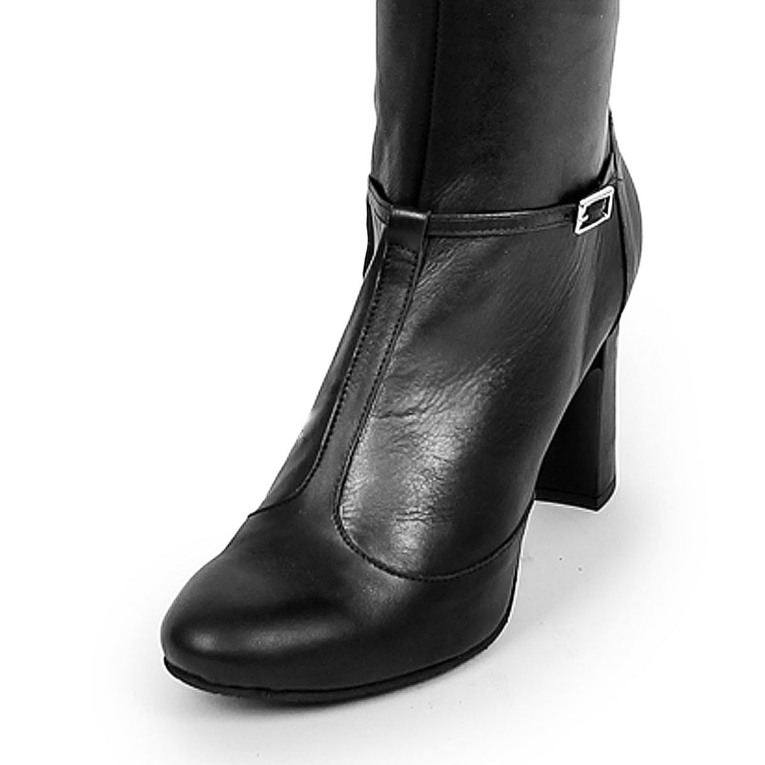 Over-the-knee boots Mary Jane style (model 418) black suede
