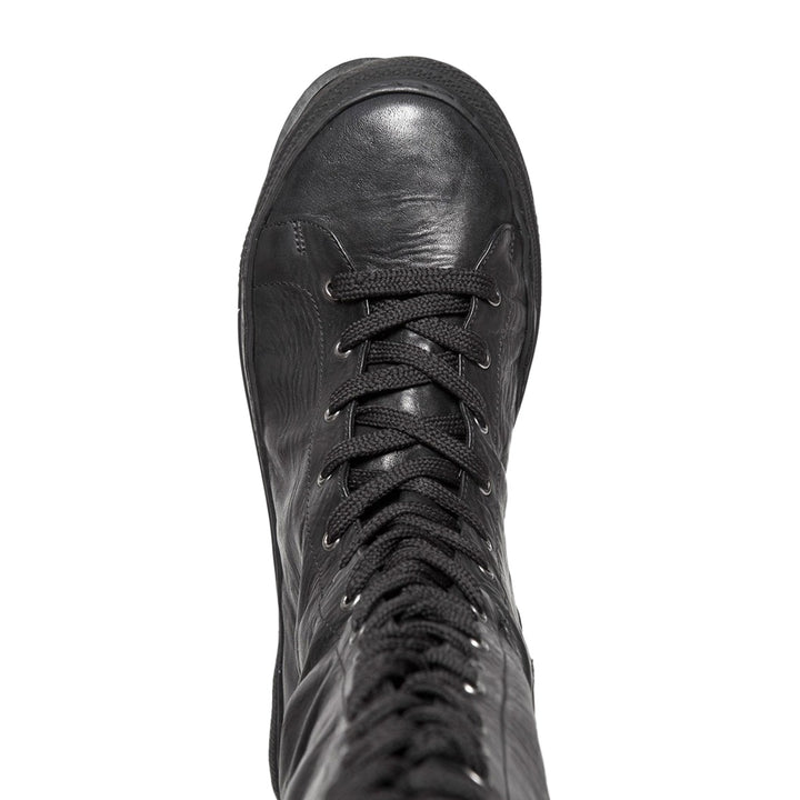 Sneaker Stiefel mit Schnürung (Modell 500) Leder schwarz