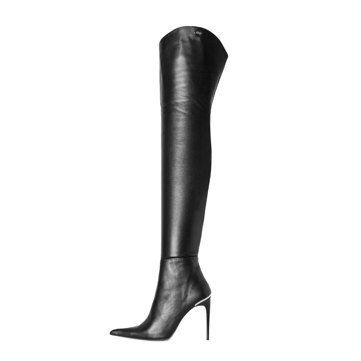 Stiletto thigh highs extra pointed (model 560) leather white
