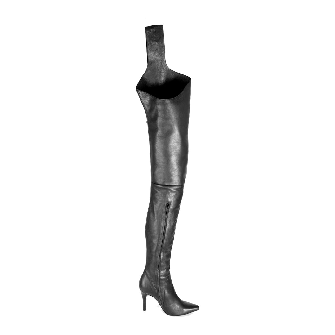 Chap boots with high heels (model 600) leather black