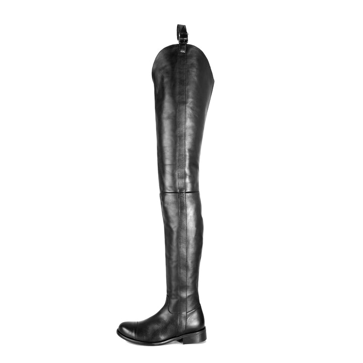 Chap boots flat (model 605) vinyl black