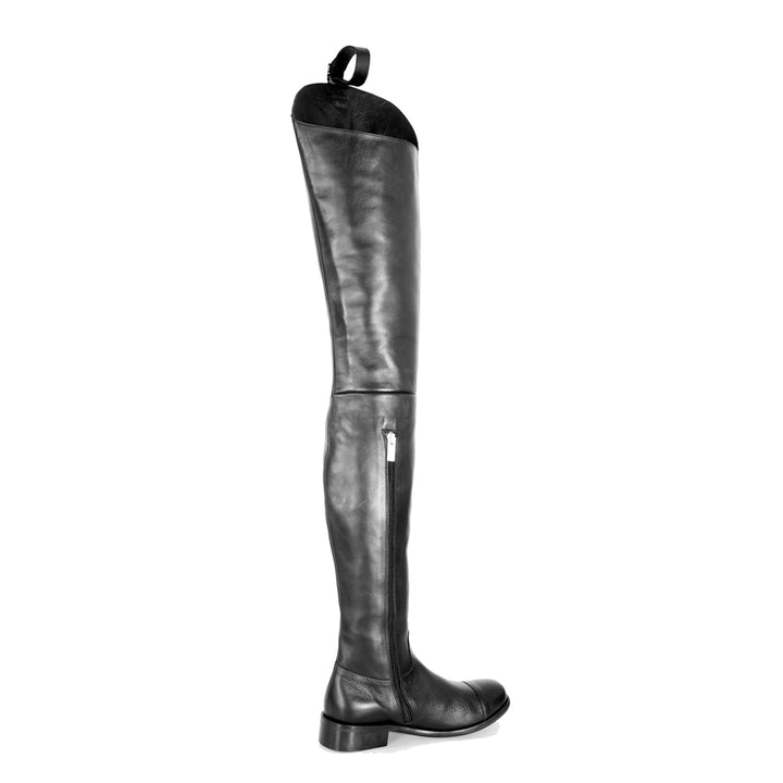 Chap boots flat (model 605) leather black