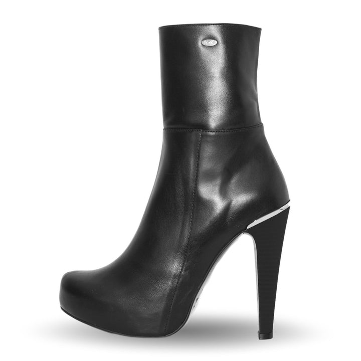 Ankle boots with high heels (model 806) leather ivory
