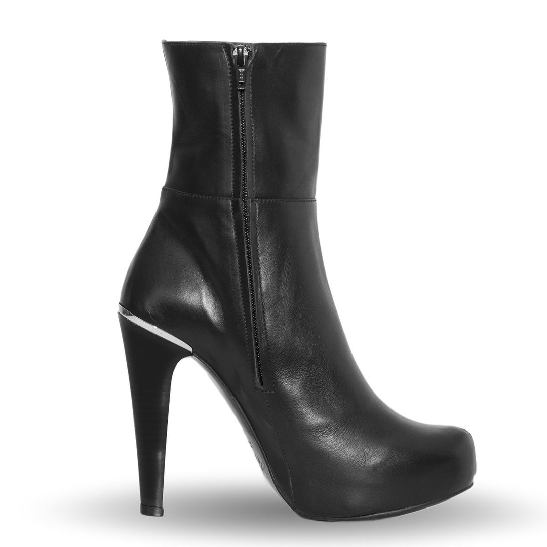 Ankle boots with high heels (model 806) leather bordeaux