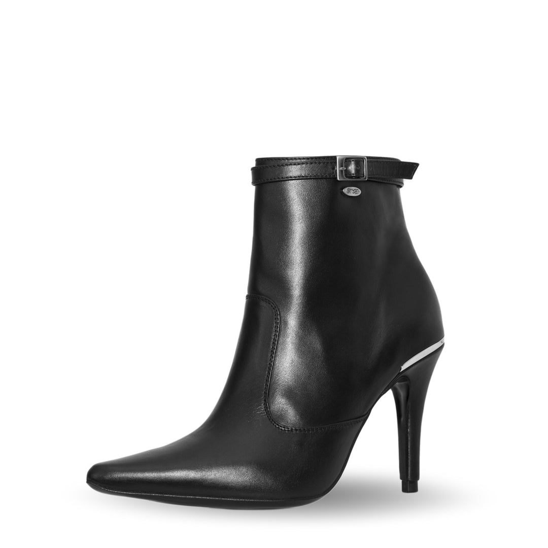 Ankle boots with narrow strap (model 811) leather grey