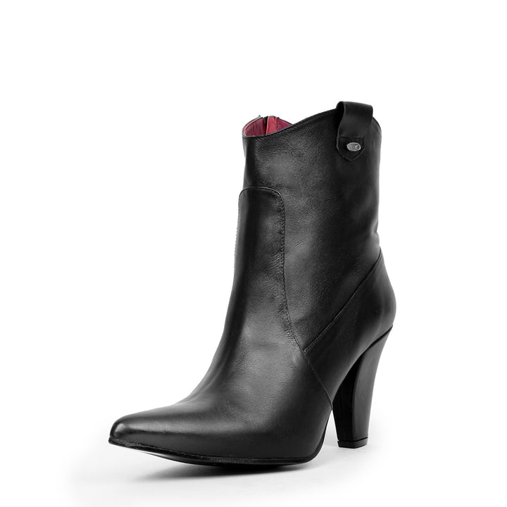 Western style ankle boots (model 812) leather red