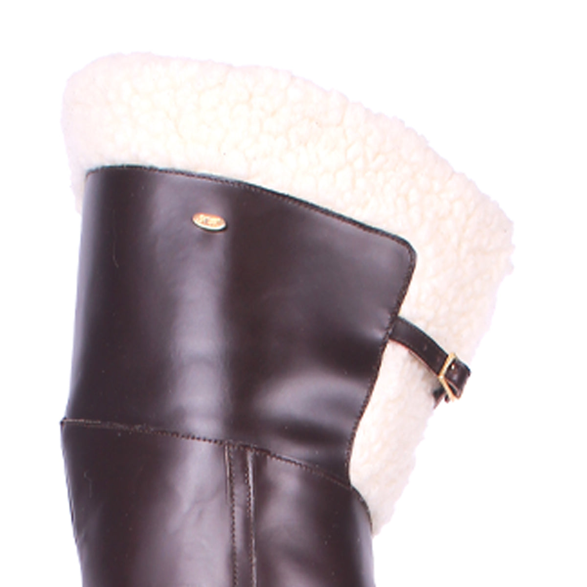 Over the knee boots with sheepskin model 917 leather dark brown Fernando Berlin