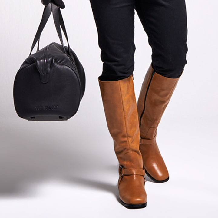 Biker boots knee high men (model 305) leather camel