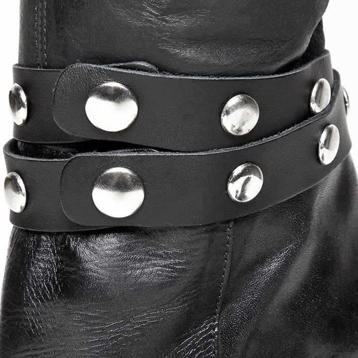 Double boot belts with rivets and push-button (P2)