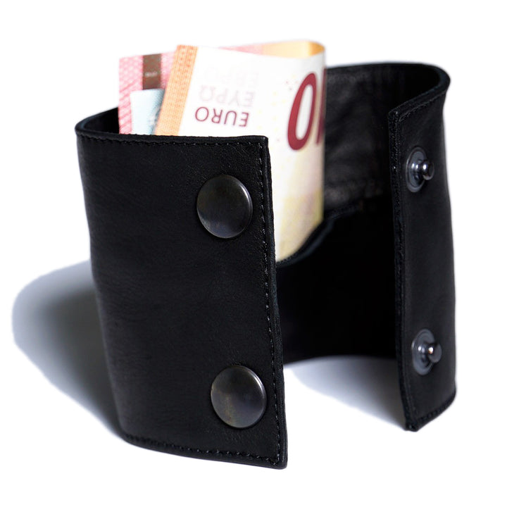 Short leather cuff wallet