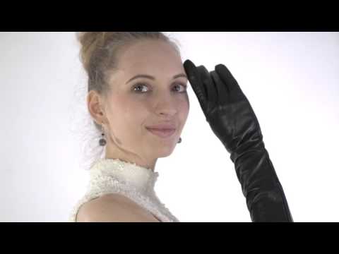 Opera gloves with zipper (model 209) leather white